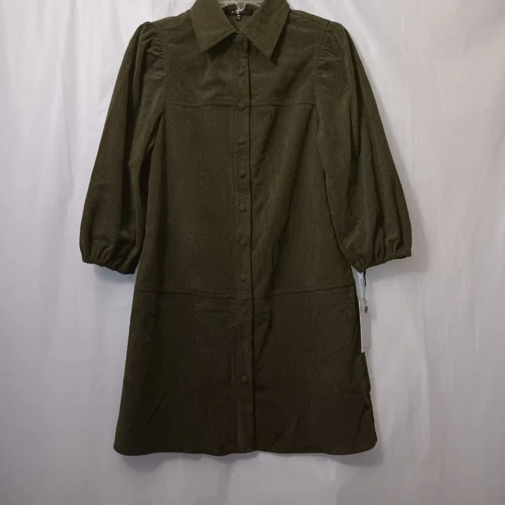 7 FOR ALL MANKIND CORDUROY PUFFY SLEEVE DRESS